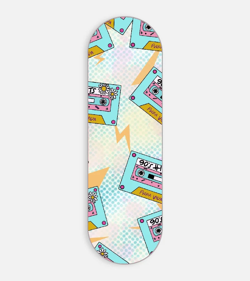 Mobile phone grip slider with a colorful design on a white background