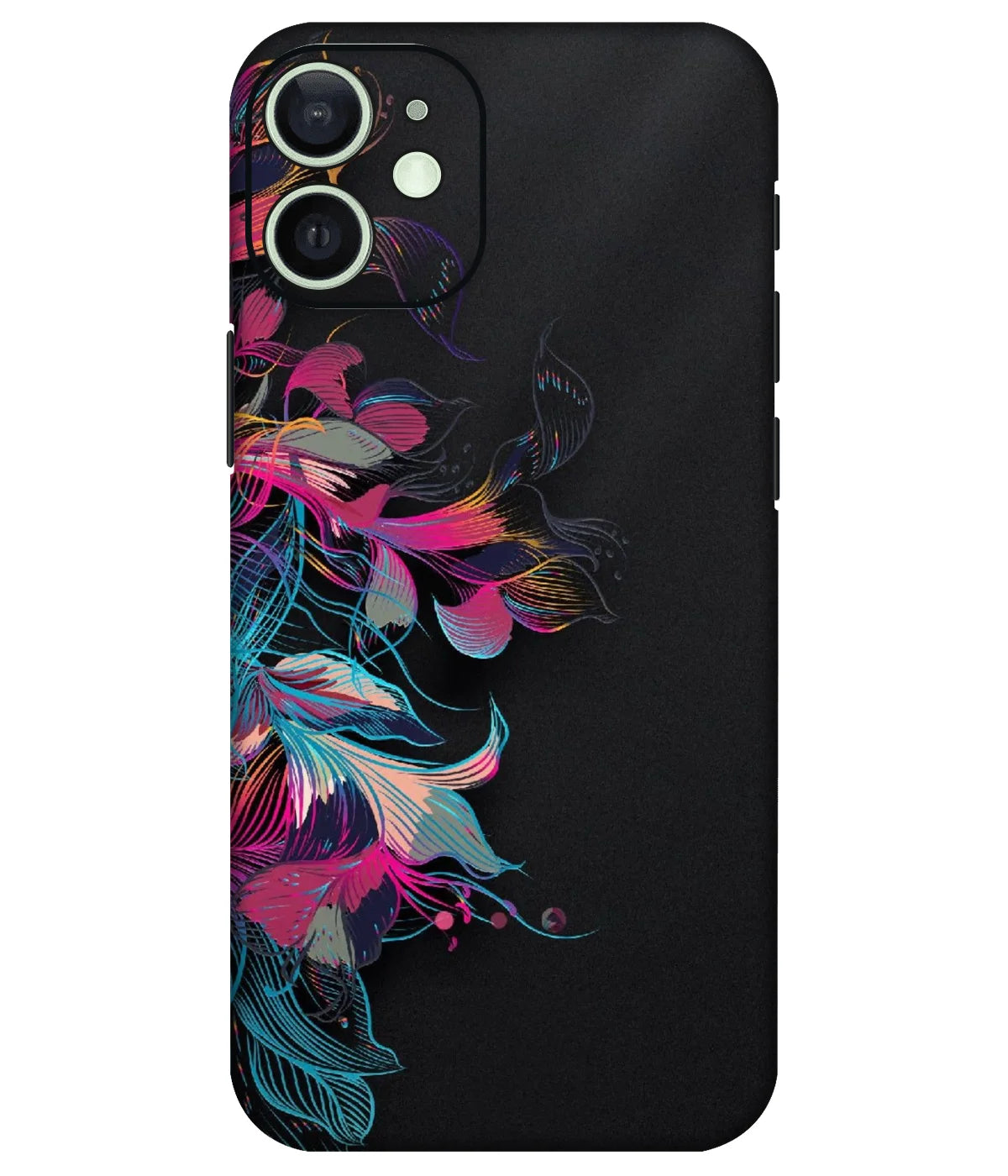 Image of a phone case featuring a mobile skin with a graphic design.