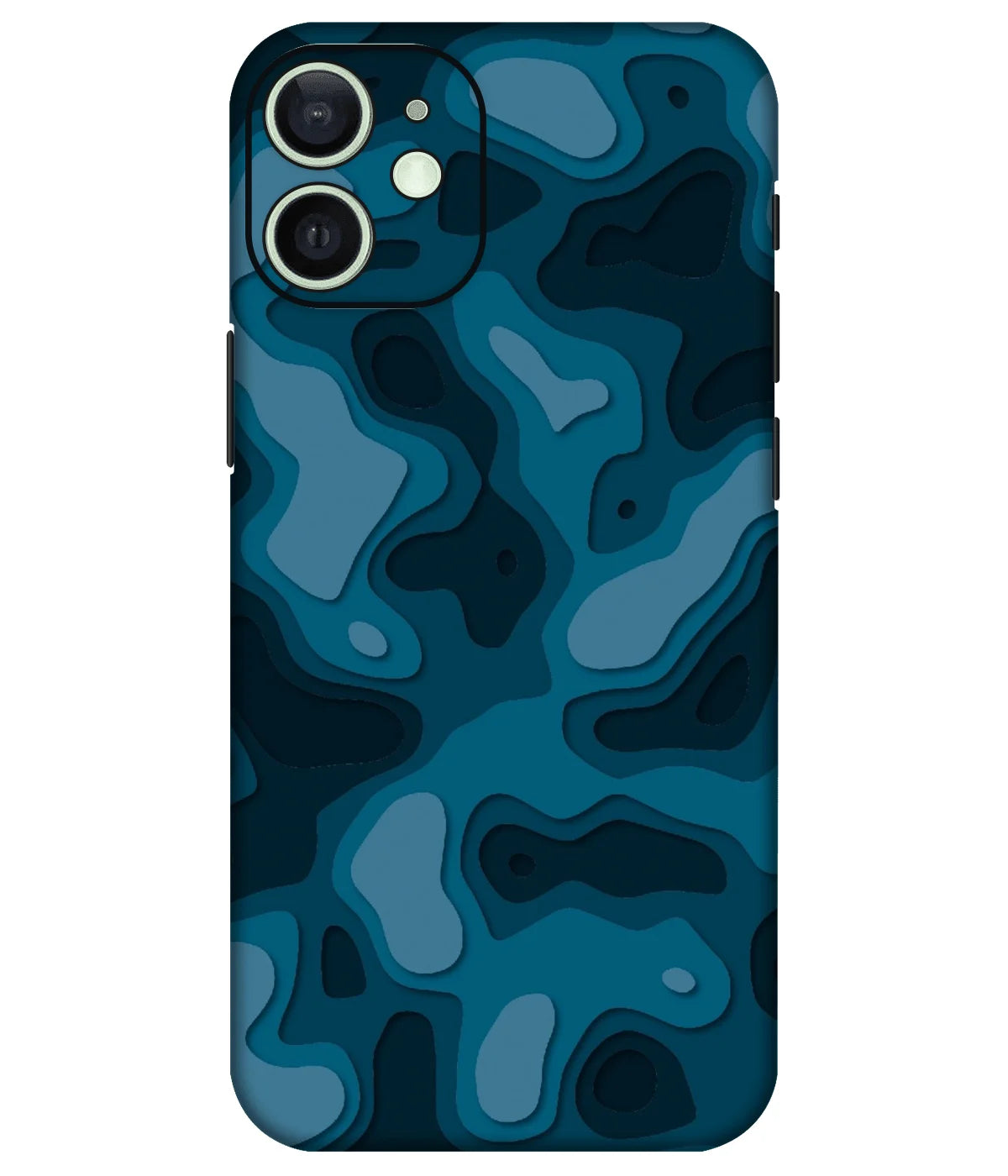 Image of a phone case featuring a mobile skin with a graphic design.