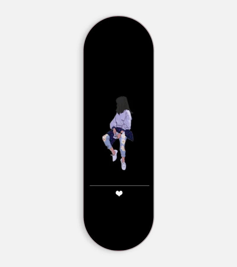 Mobile phone grip slider with a colorful design on a white background