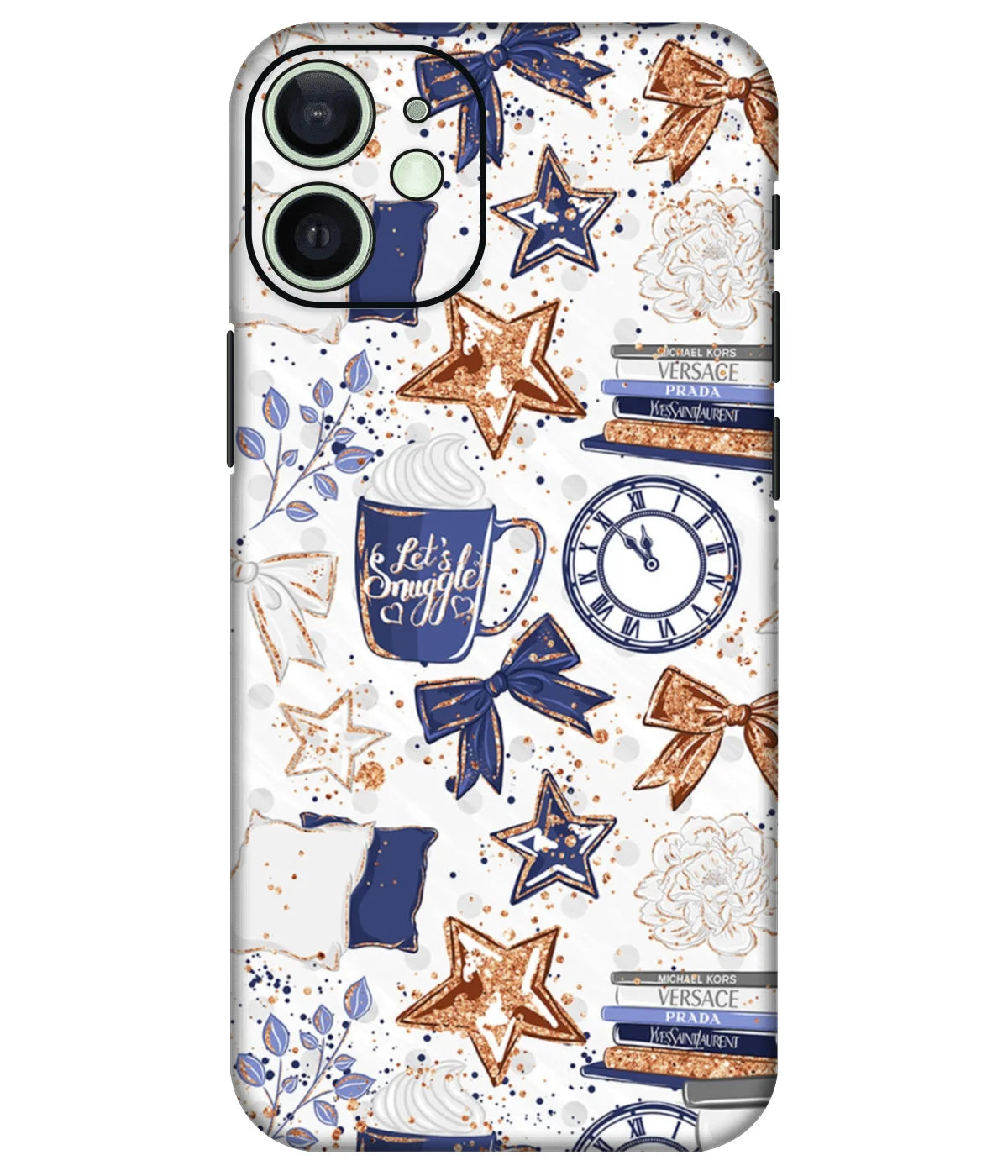 Image of a phone case featuring a mobile skin with a graphic design.