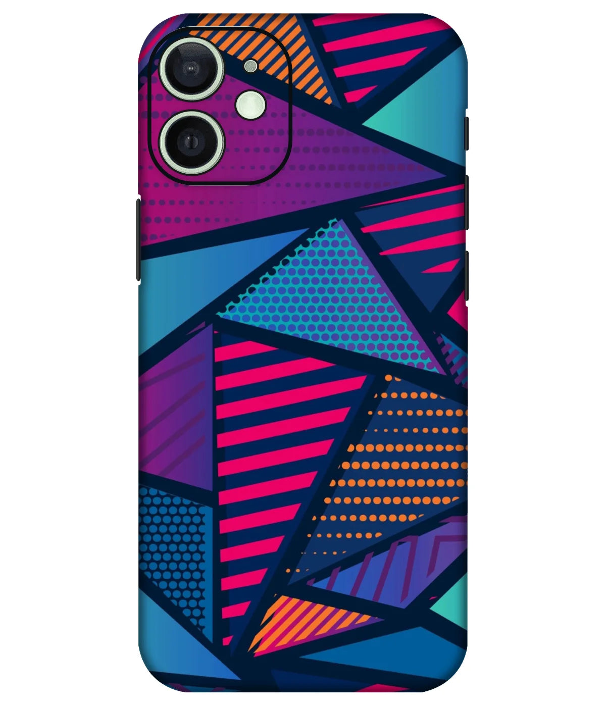 Image of a phone case featuring a mobile skin with a graphic design.