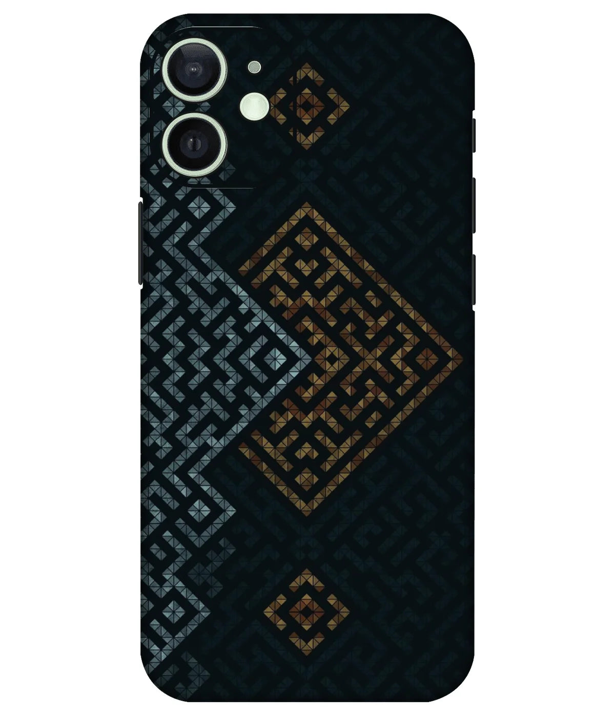 Image of a phone case featuring a mobile skin with a graphic design.