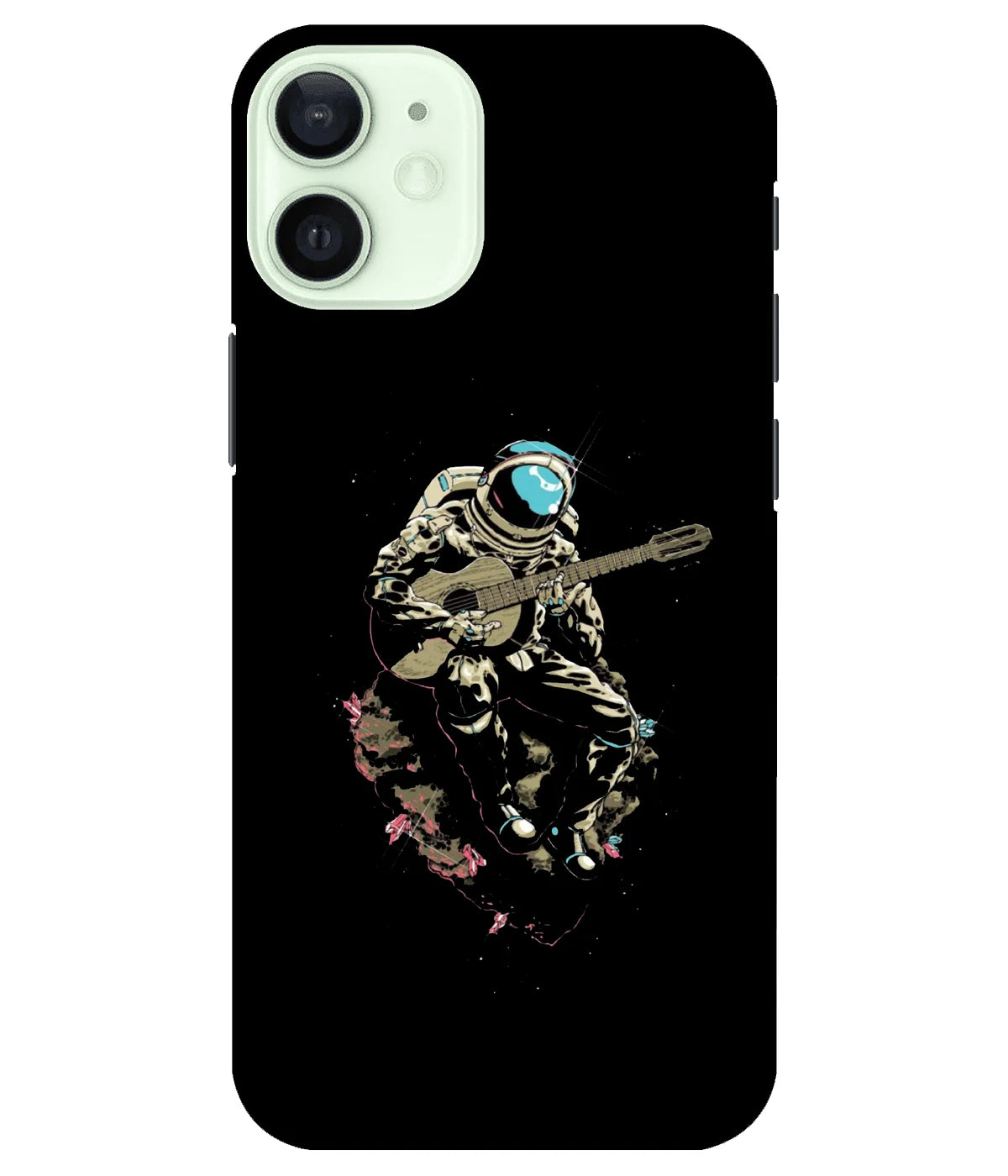 A product shot of a slim hard case with a colorful design.