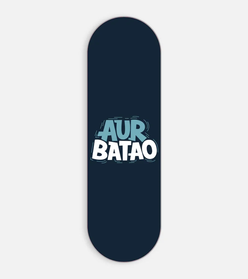 Mobile phone grip slider with a colorful design on a white background