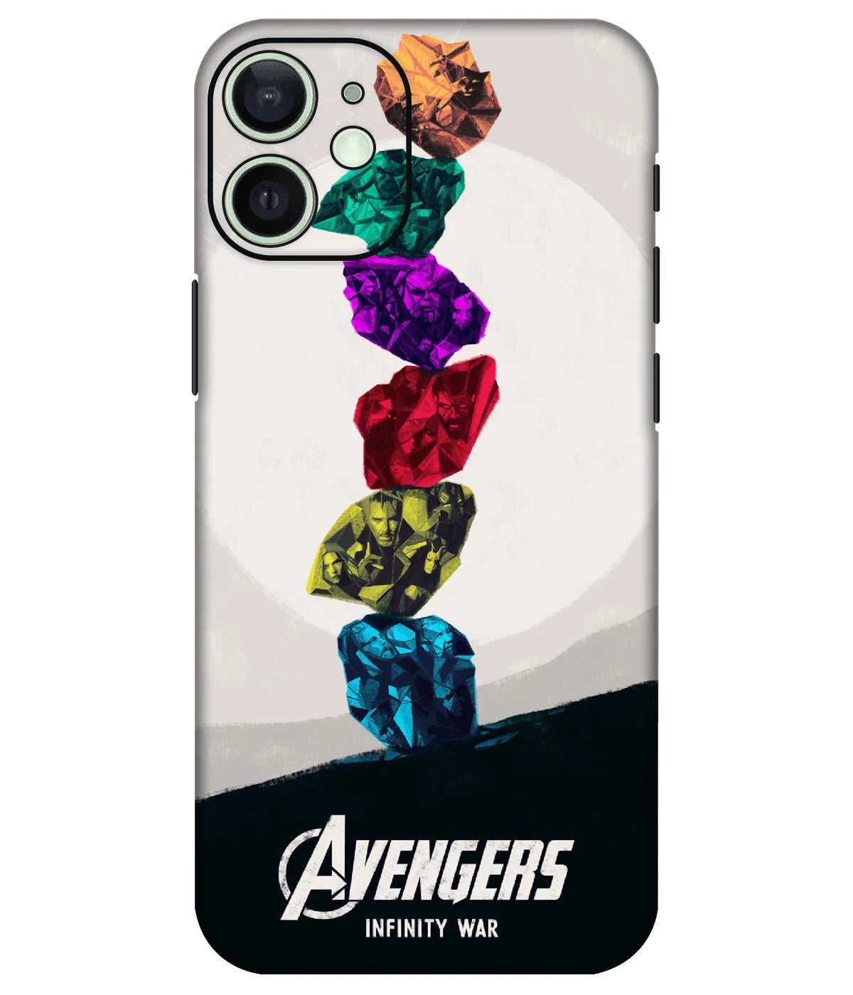 Image of a phone case featuring a mobile skin with a graphic design.