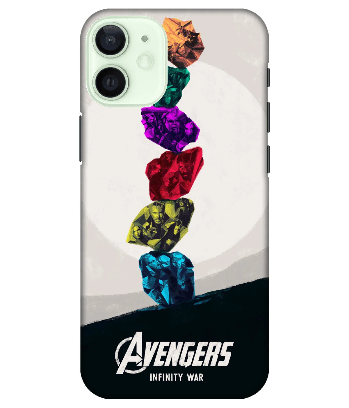 A product shot of a slim hard case with a colorful design.