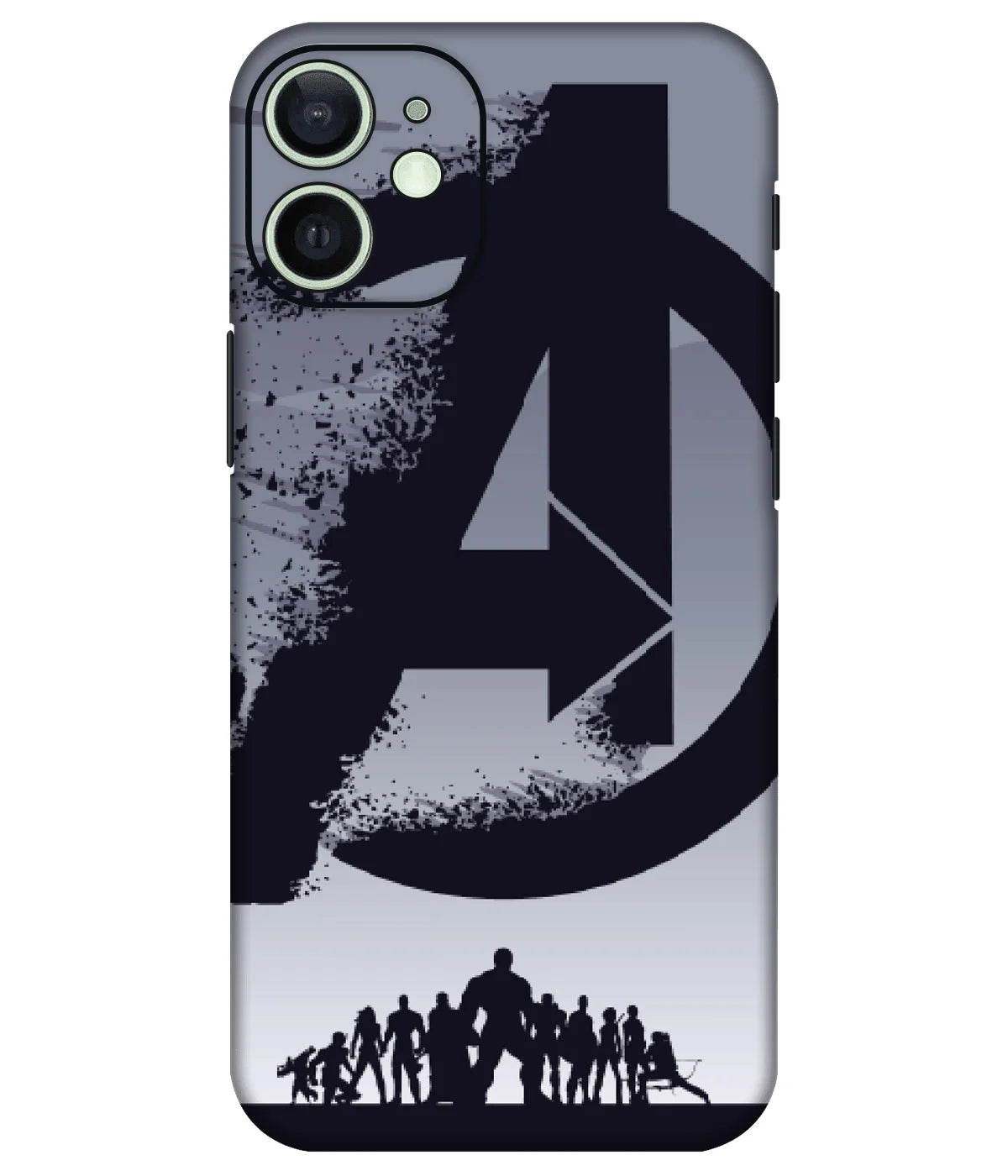 Image of a phone case featuring a mobile skin with a graphic design.