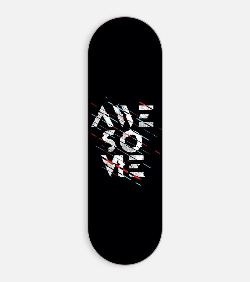 Mobile phone grip slider with a colorful design on a white background