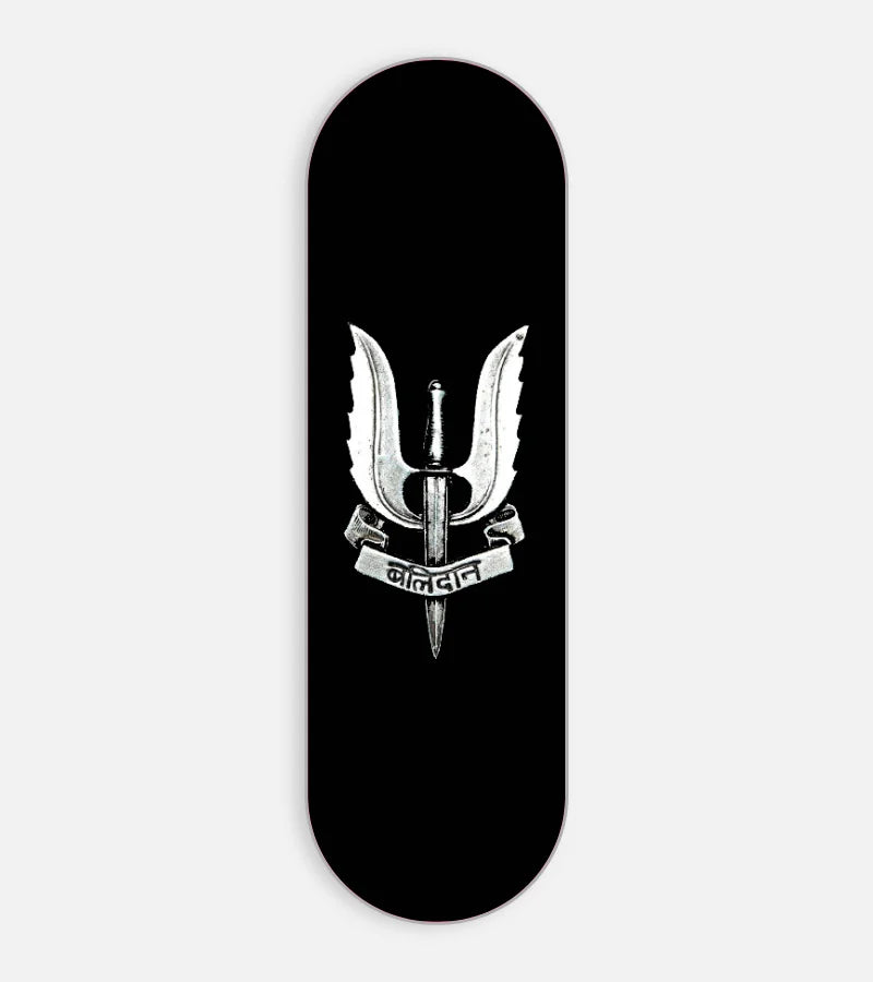 Mobile phone grip slider with a colorful design on a white background