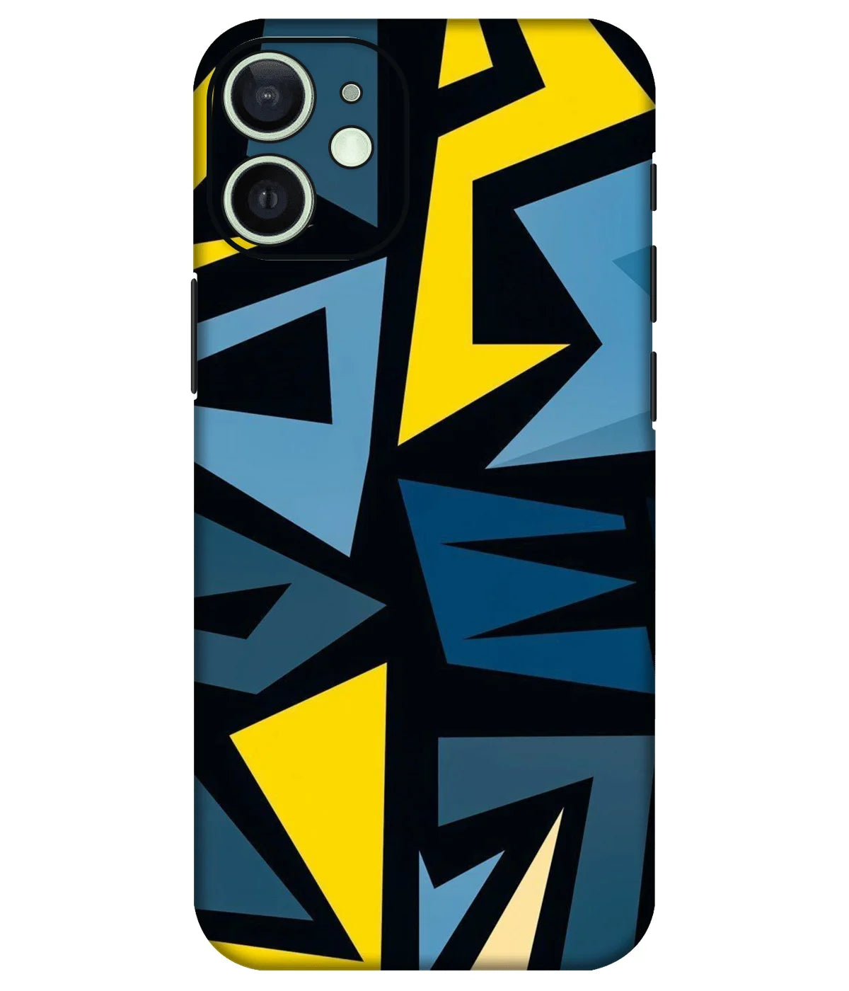Image of a phone case featuring a mobile skin with a graphic design.