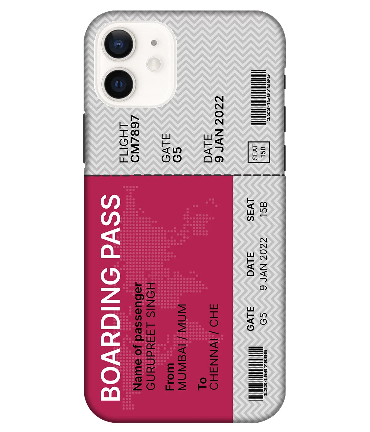 A product shot of a slim hard case with a customizable name.