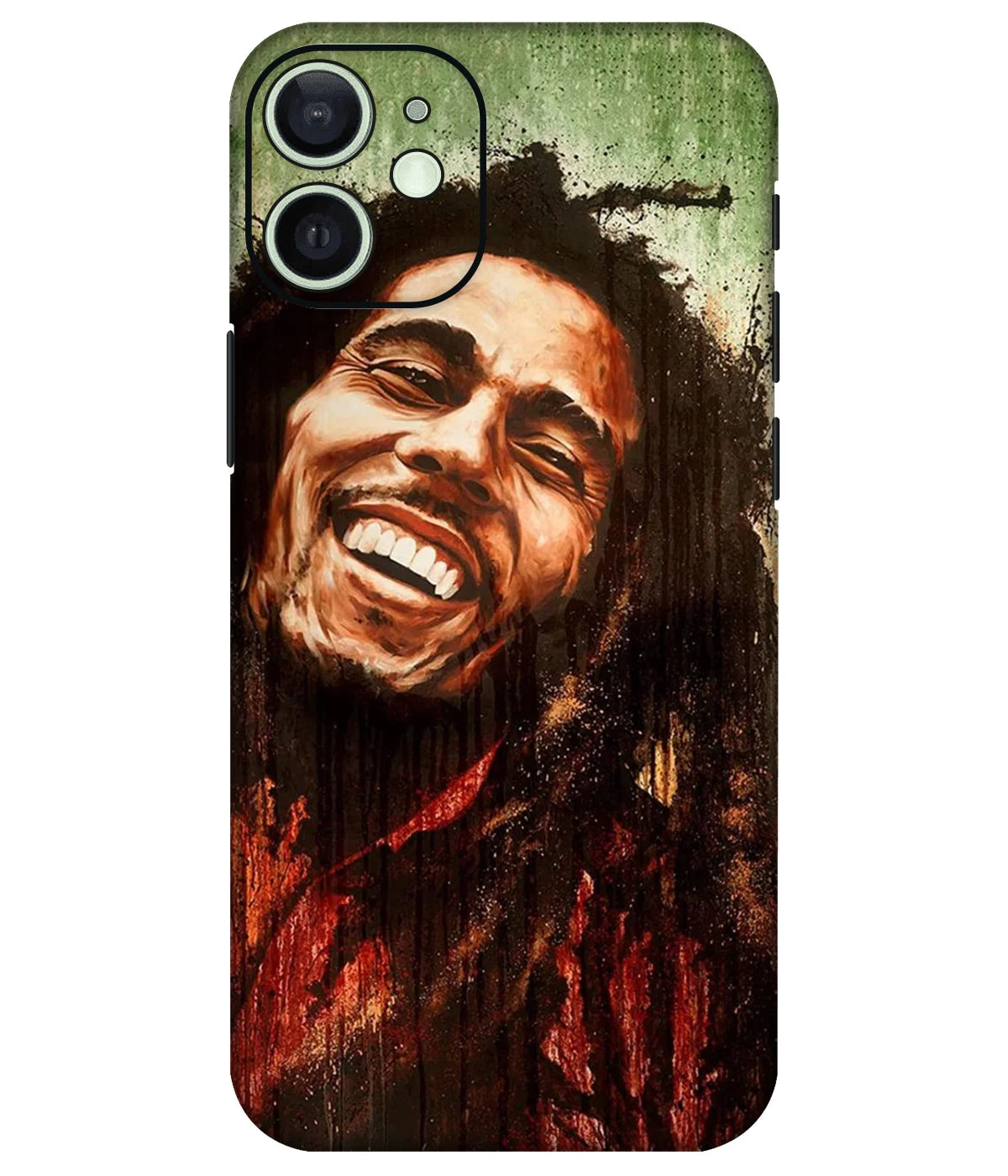 Image of a phone case featuring a mobile skin with a graphic design.