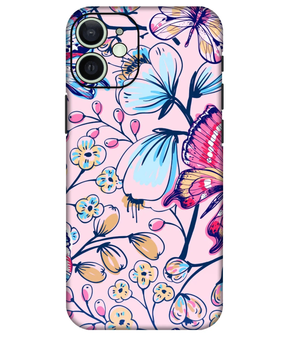 Image of a phone case featuring a mobile skin with a graphic design.