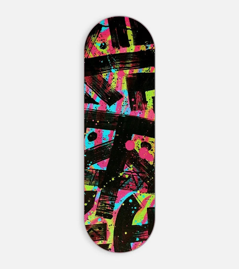 Mobile phone grip slider with a colorful design on a white background