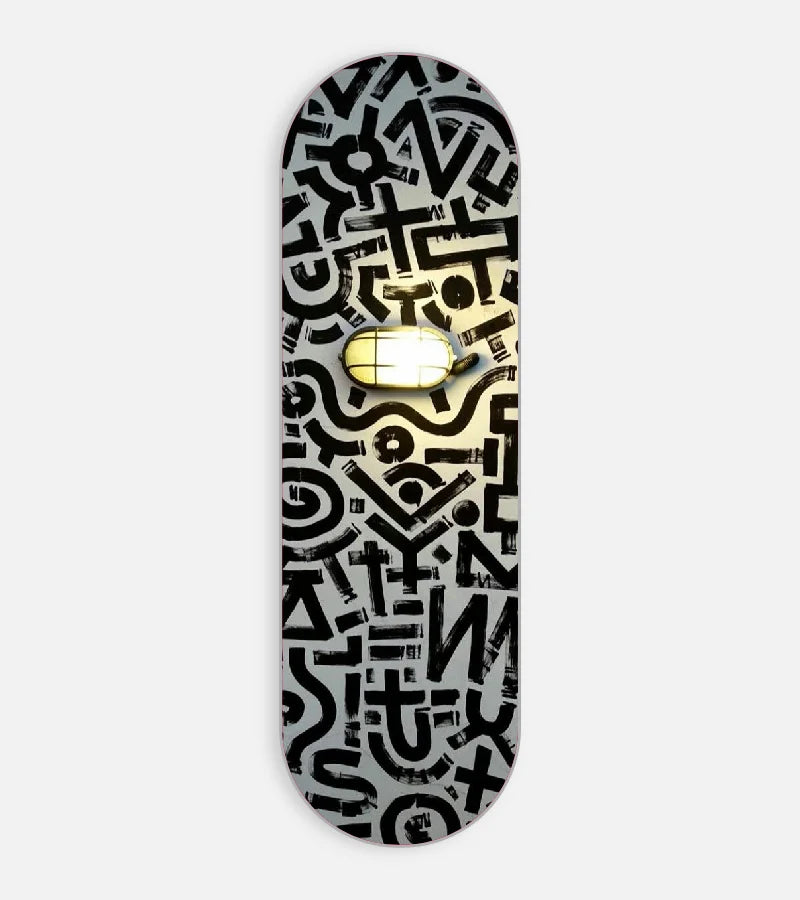 Mobile phone grip slider with a colorful design on a white background