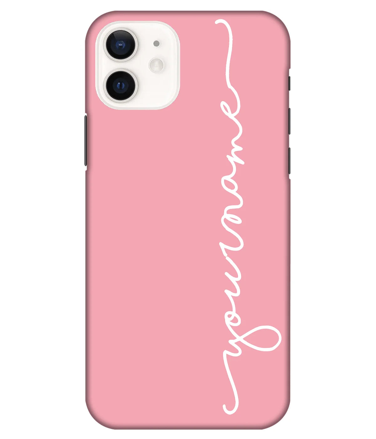 A product shot of a slim hard case with a customizable name.