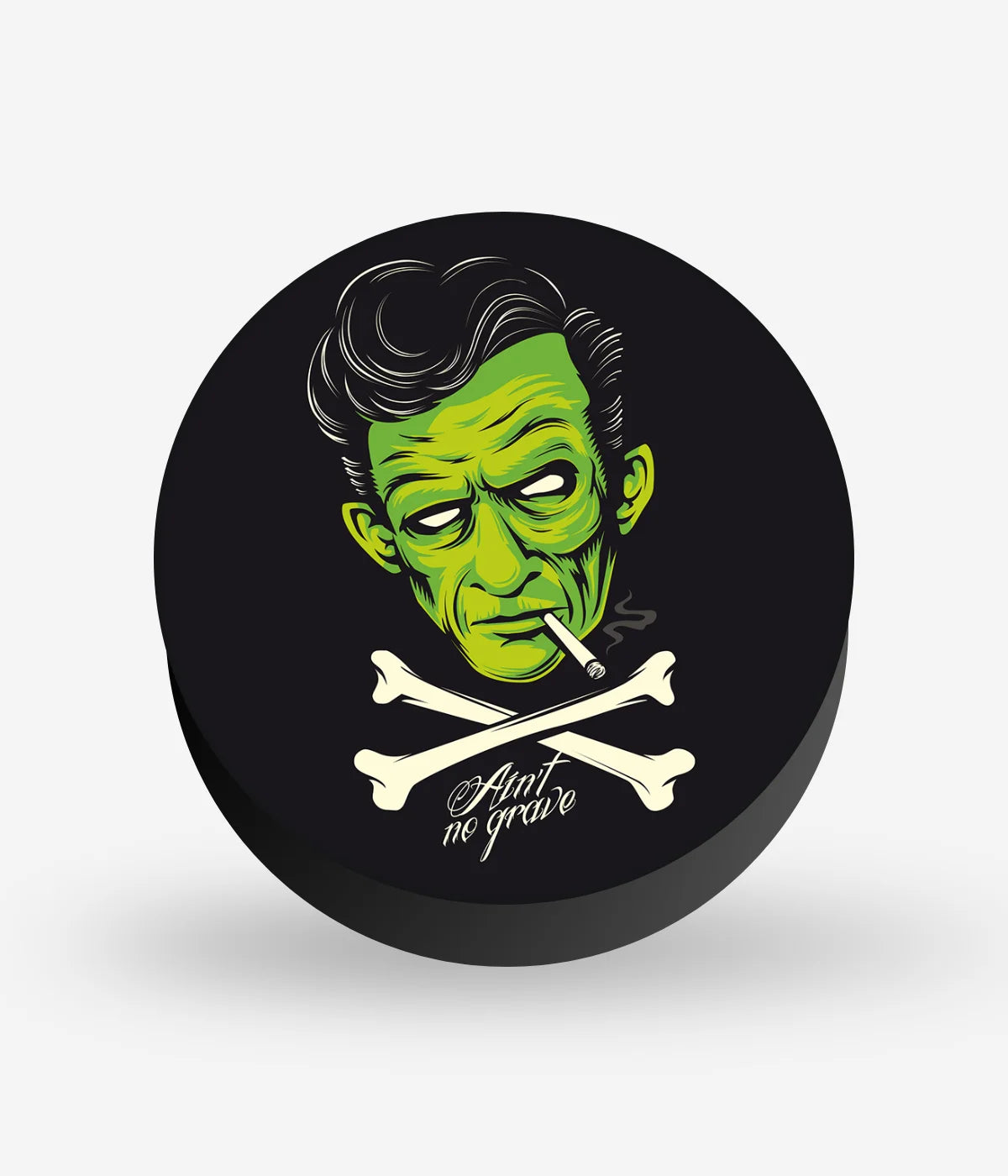 Mobile phone grip with a colorful design on a white background