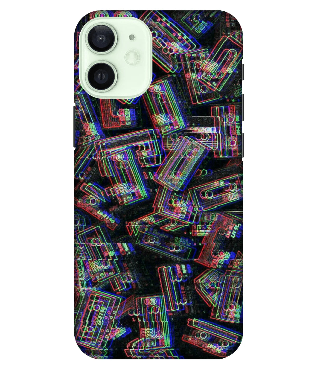 A product shot of a slim hard case with a colorful design.