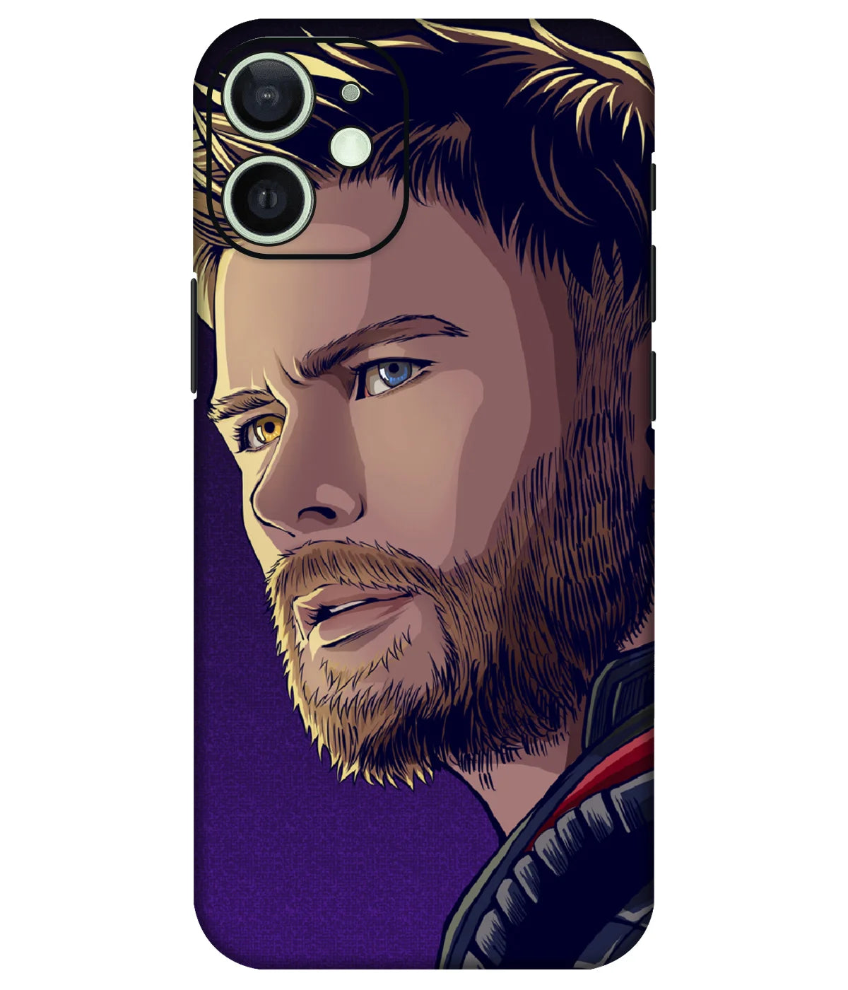 Image of a phone case featuring a mobile skin with a graphic design.