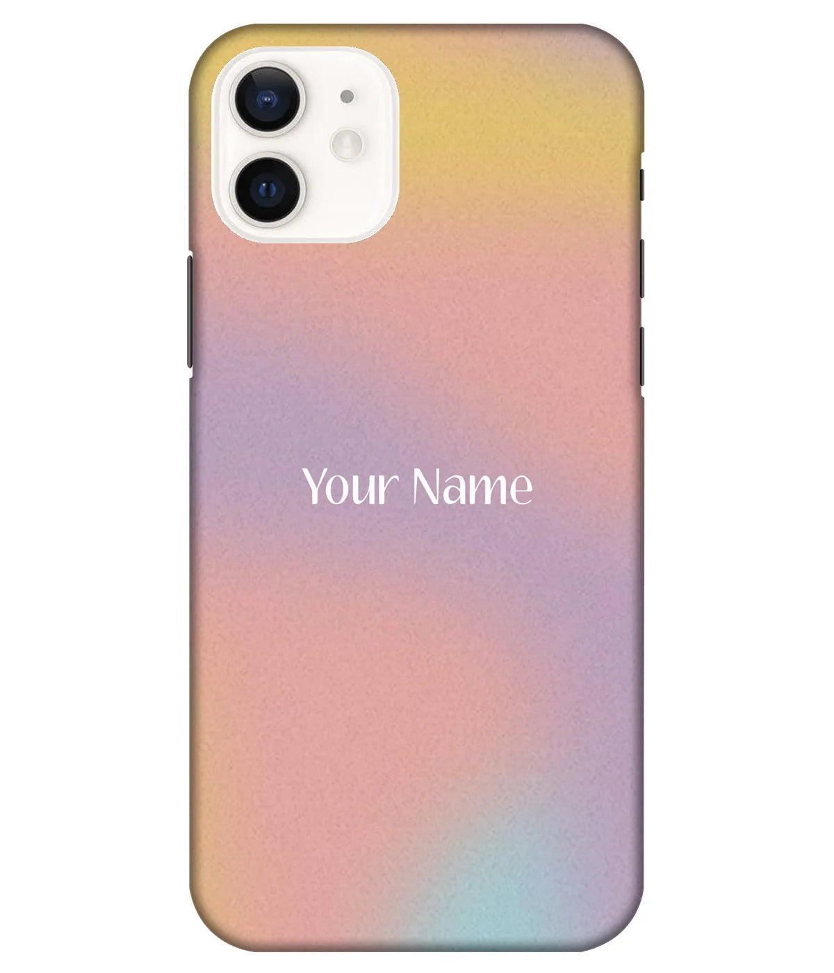 A product shot of a slim hard case with a customizable name.