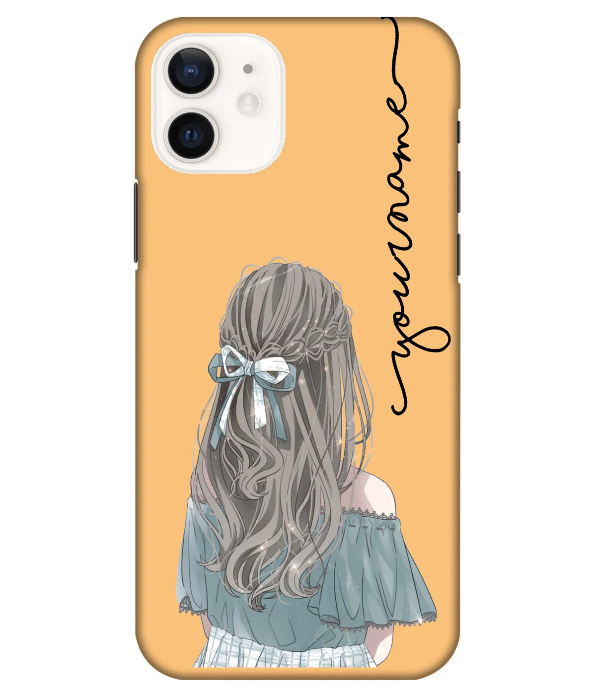 A product shot of a slim hard case with a customizable name.