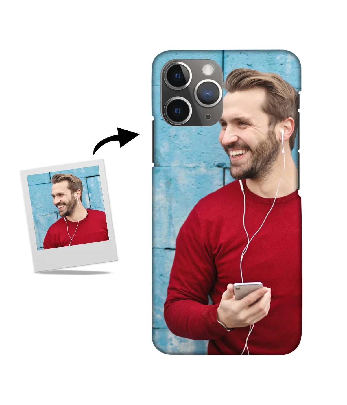 Customized iPhone 11 Pro Slim Hard Case showing a personalized photo print.