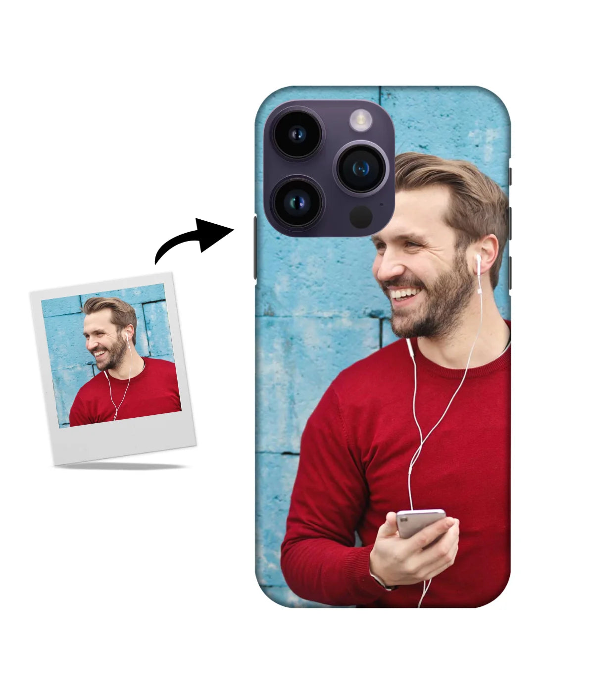 Customized iPhone 14 Pro Max Slim Hard Case showing a personalized photo print.