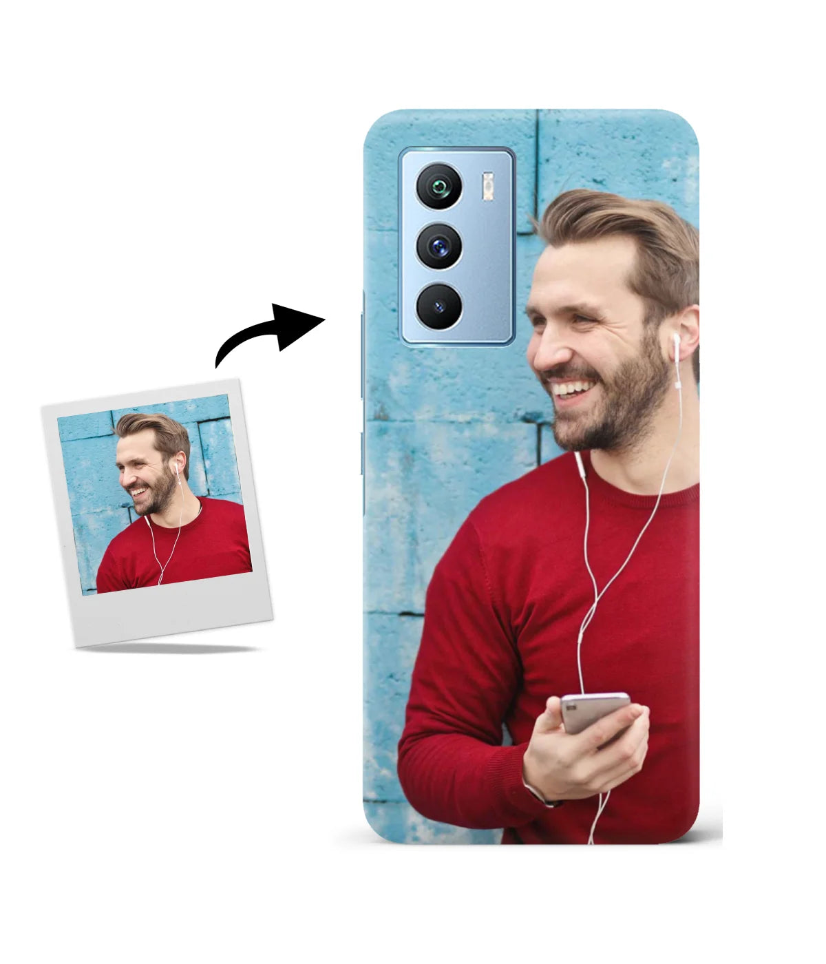 Customized IQOO 9 Se 5G Slim Hard Case showing a personalized photo print.