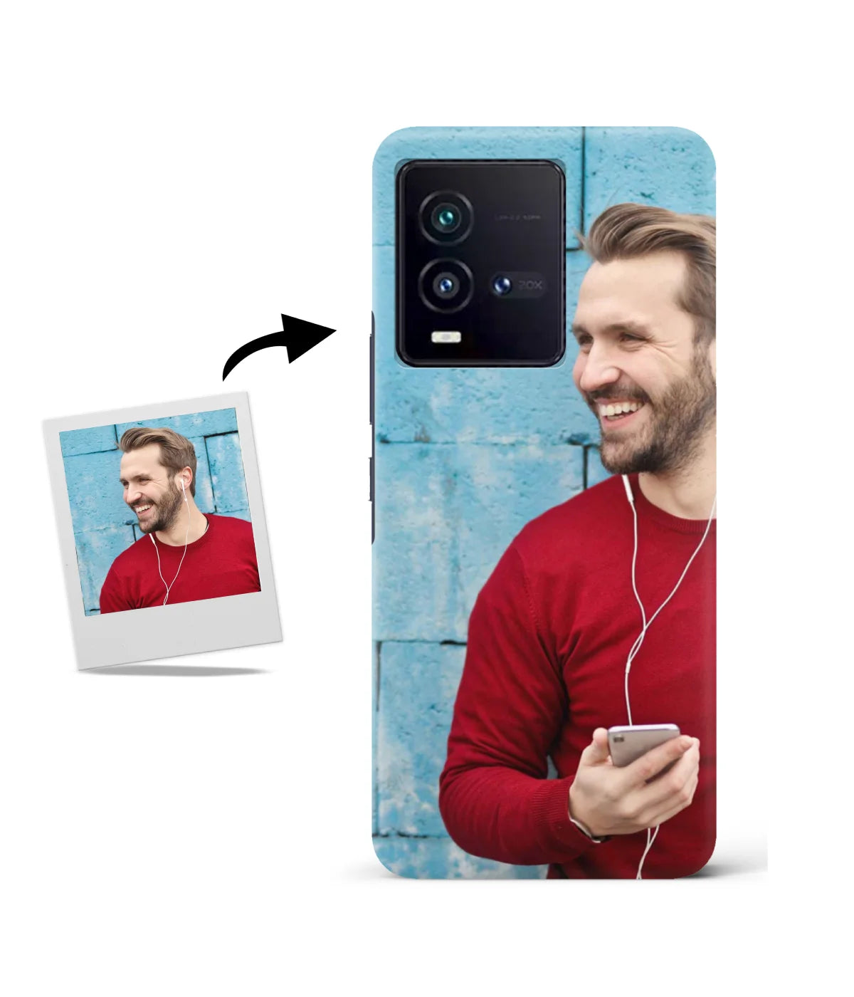 Customized IQOO 9T 5G Slim Hard Case showing a personalized photo print.
