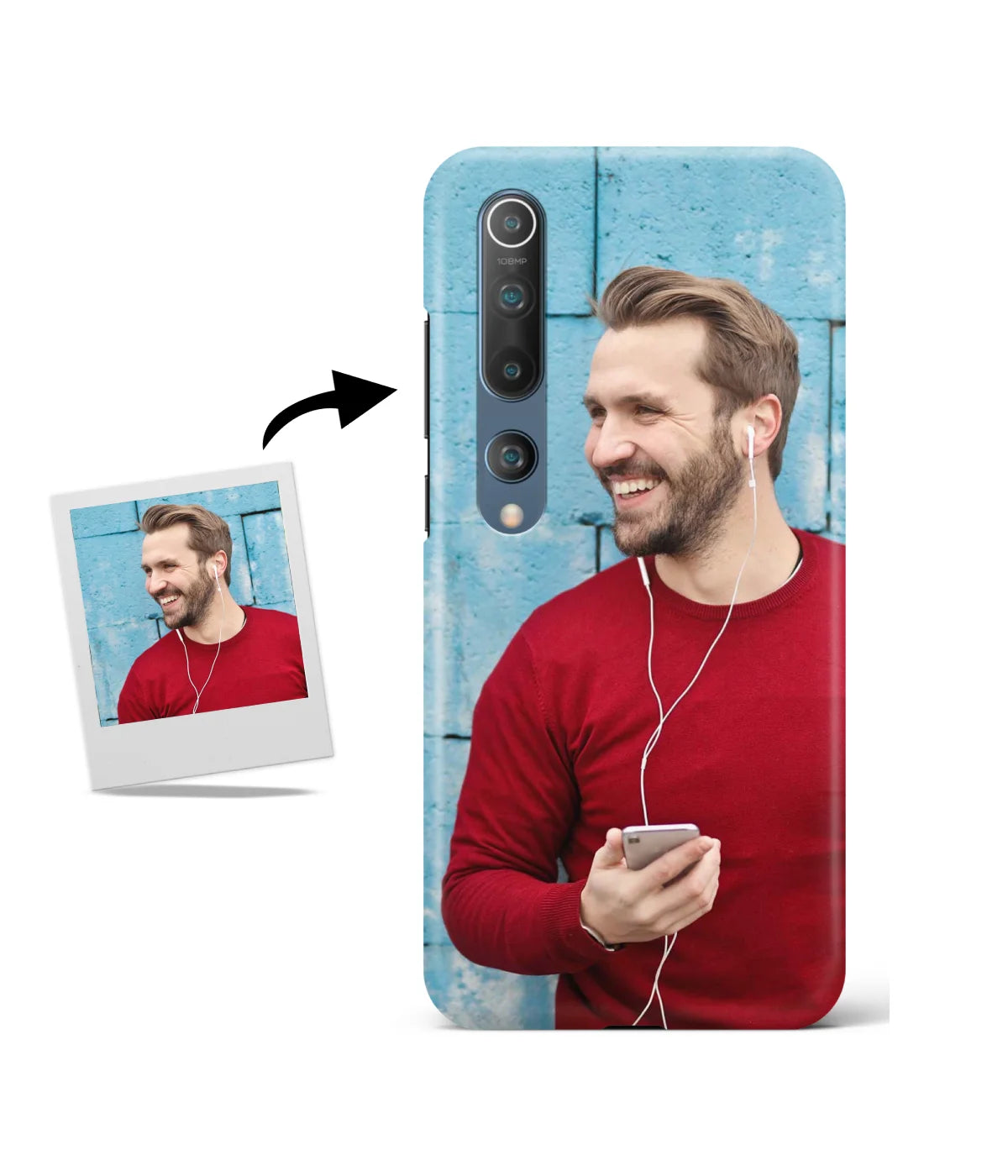 Customized Mi 10 Slim Hard Case showing a personalized photo print.