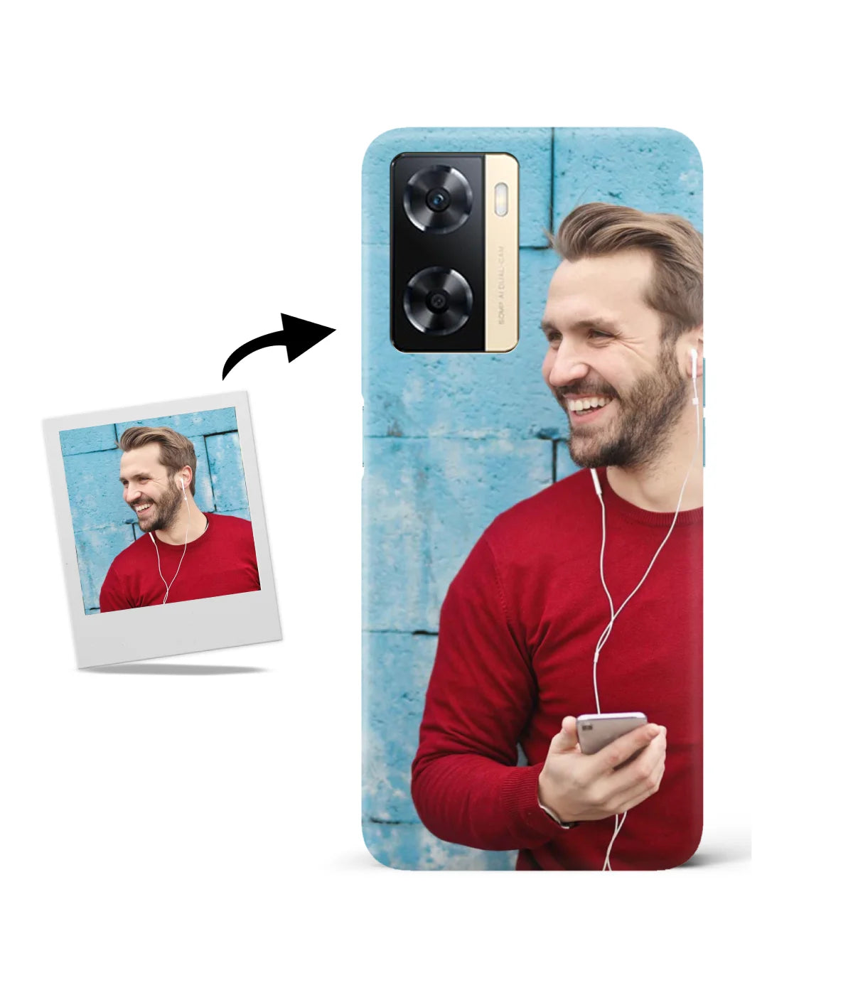 Customized Oppo A77 Slim Hard Case showing a personalized photo print.