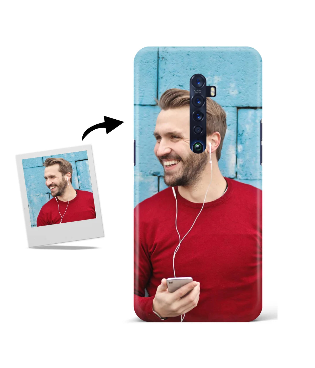 Customized Oppo Reno 2 Slim Hard Case showing a personalized photo print.