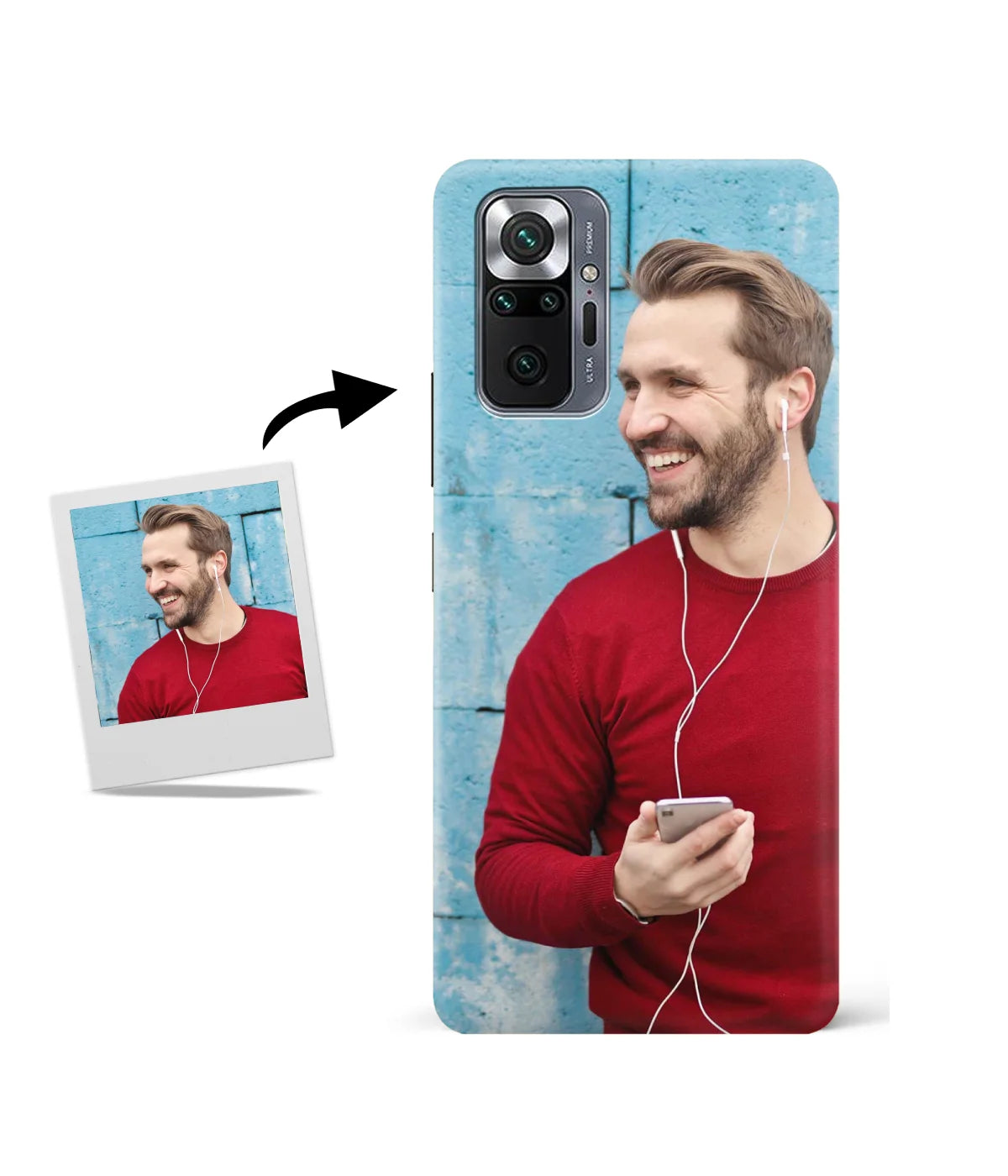 Customized Redmi Note 10 Pro Max 5G Slim Hard Case showing a personalized photo print.