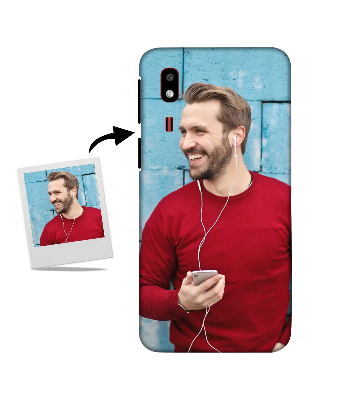 Customized Samsung A2 Core Slim Hard Case showing a personalized photo print.