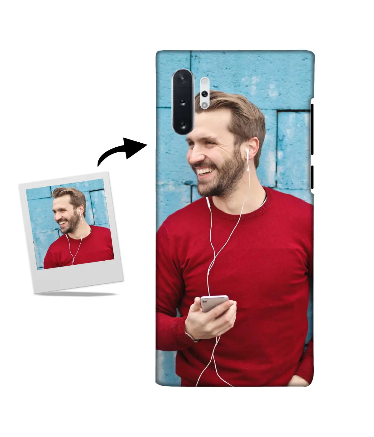 Customized Samsung Note 10 Plus Slim Hard Case showing a personalized photo print.