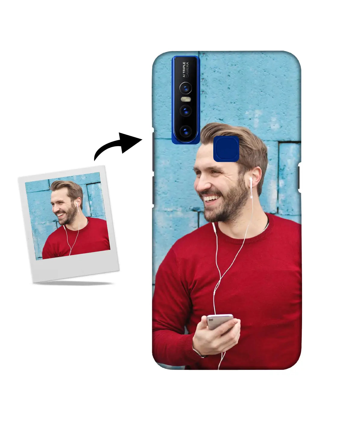 Customized Vivo V15 Slim Hard Case showing a personalized photo print.