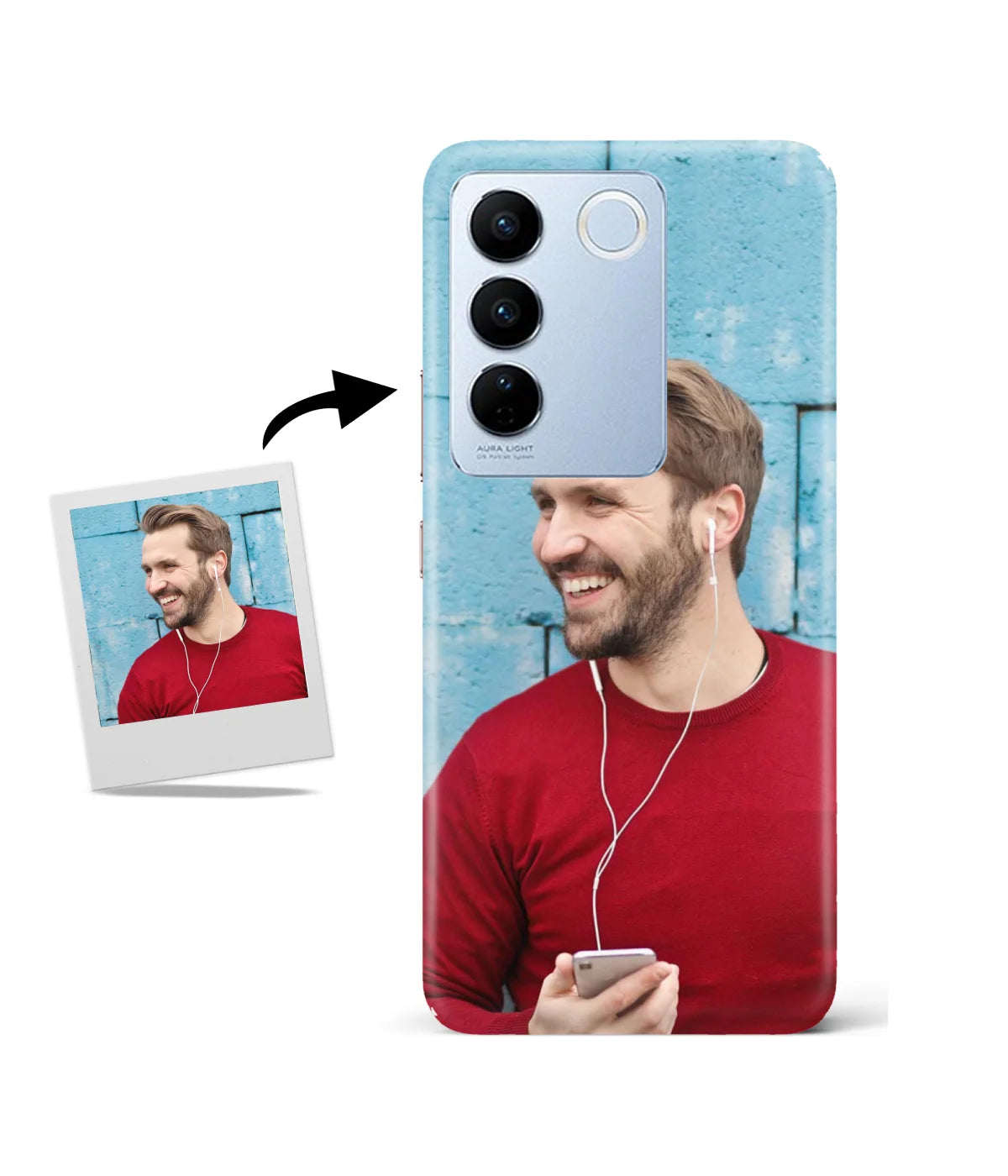 Customized Vivo V27 Slim Hard Case showing a personalized photo print.