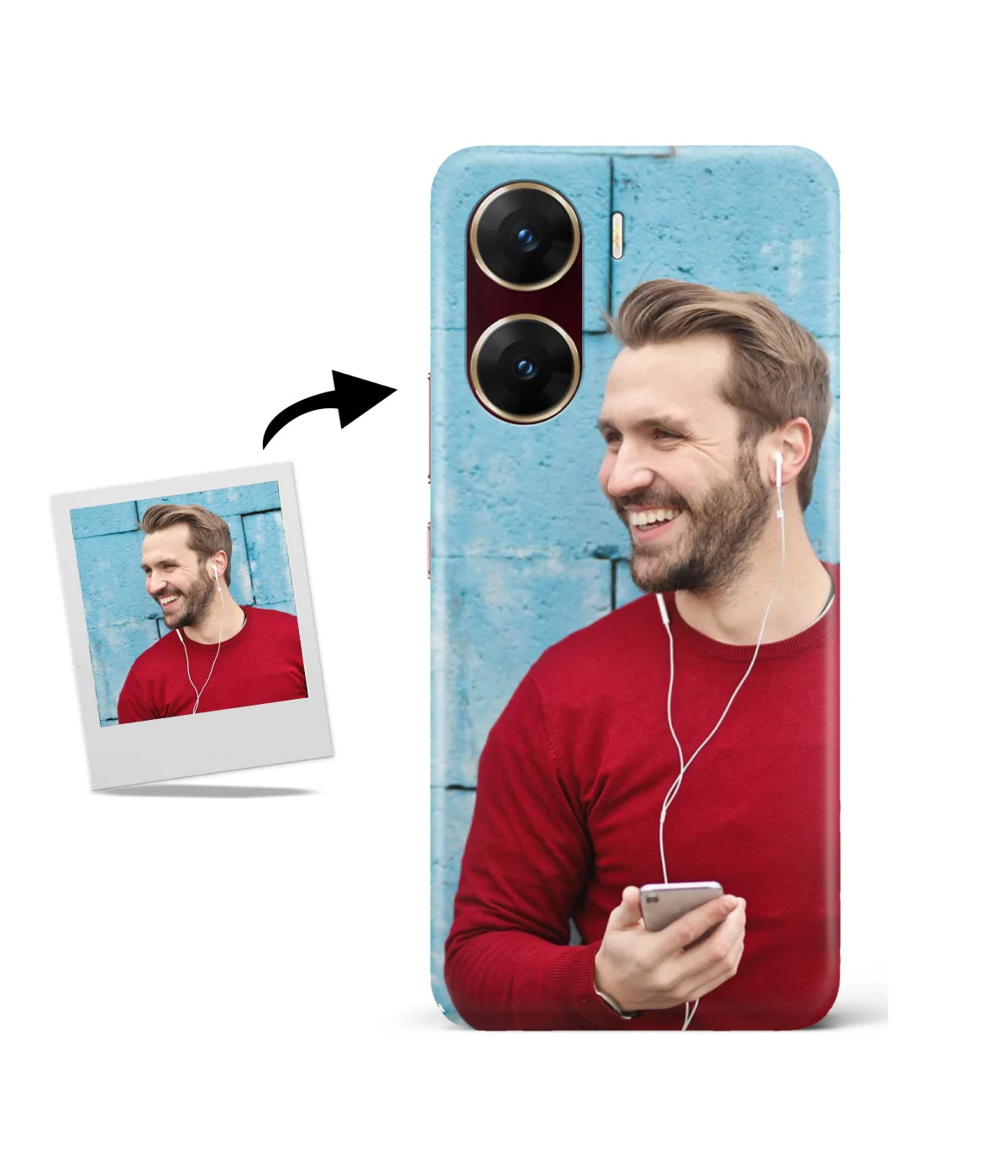 Customized Vivo V29E Slim Hard Case showing a personalized photo print.