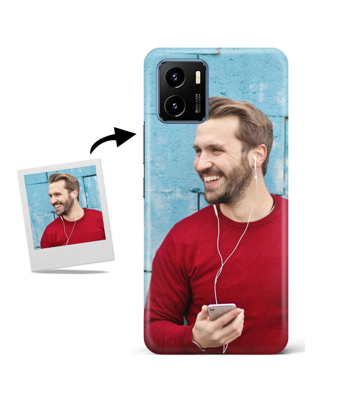 Customized Vivo Y15S Slim Hard Case showing a personalized photo print.