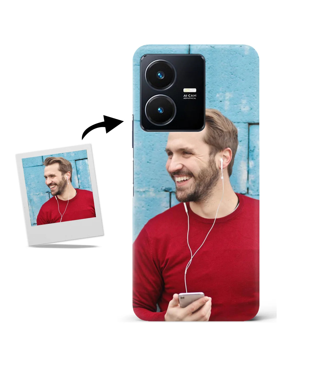 Customized Vivo Y22 Slim Hard Case showing a personalized photo print.