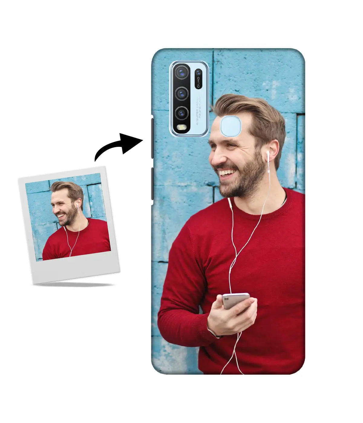 Customized Vivo Y50 Slim Hard Case showing a personalized photo print.