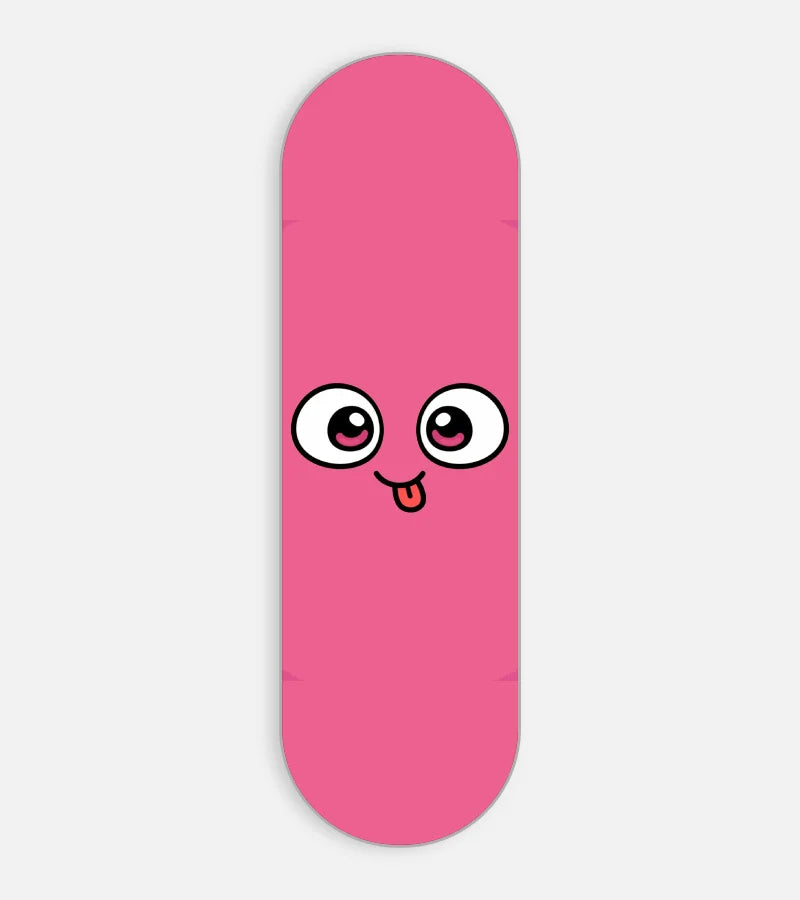 Mobile phone grip slider with a colorful design on a white background