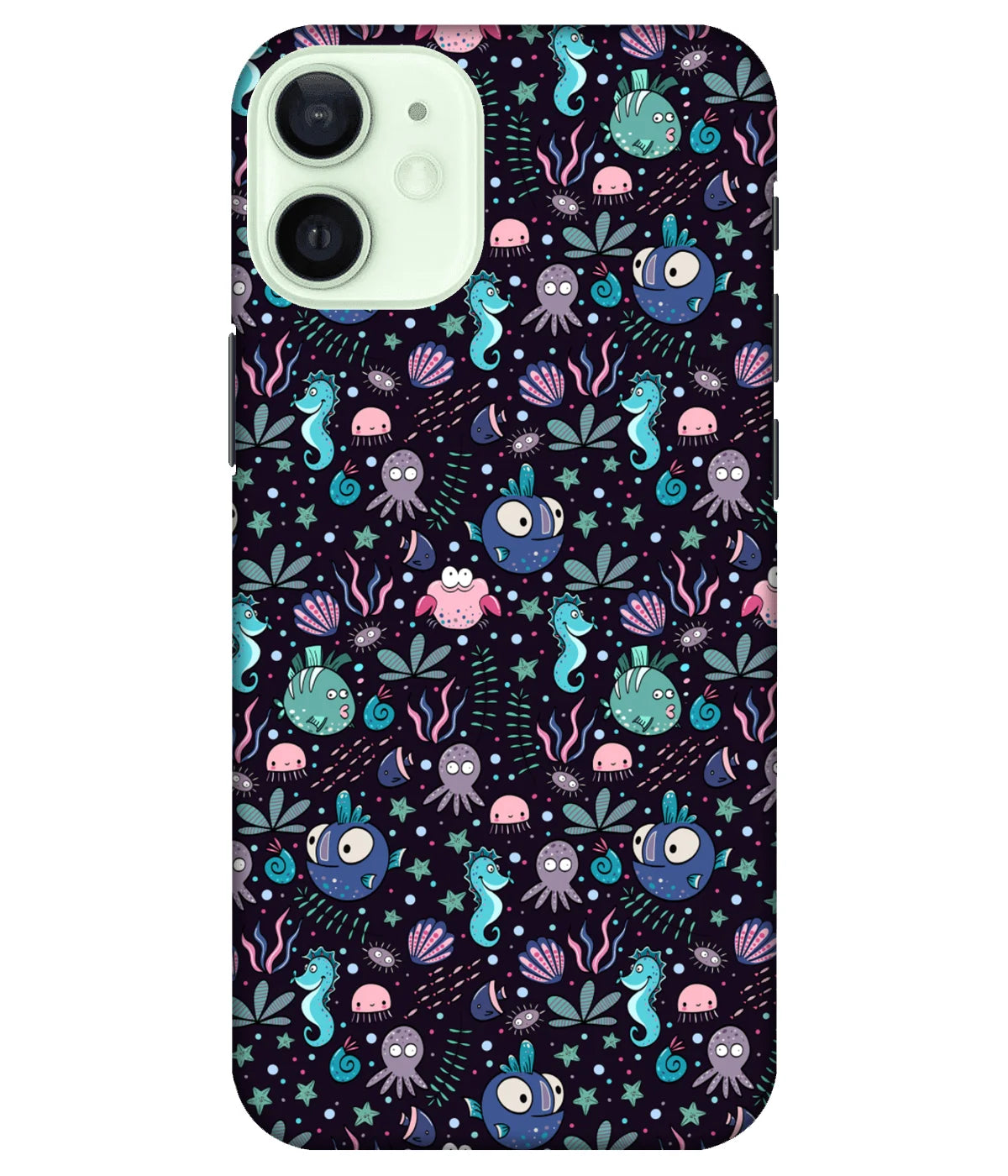 A product shot of a slim hard case with a colorful design.