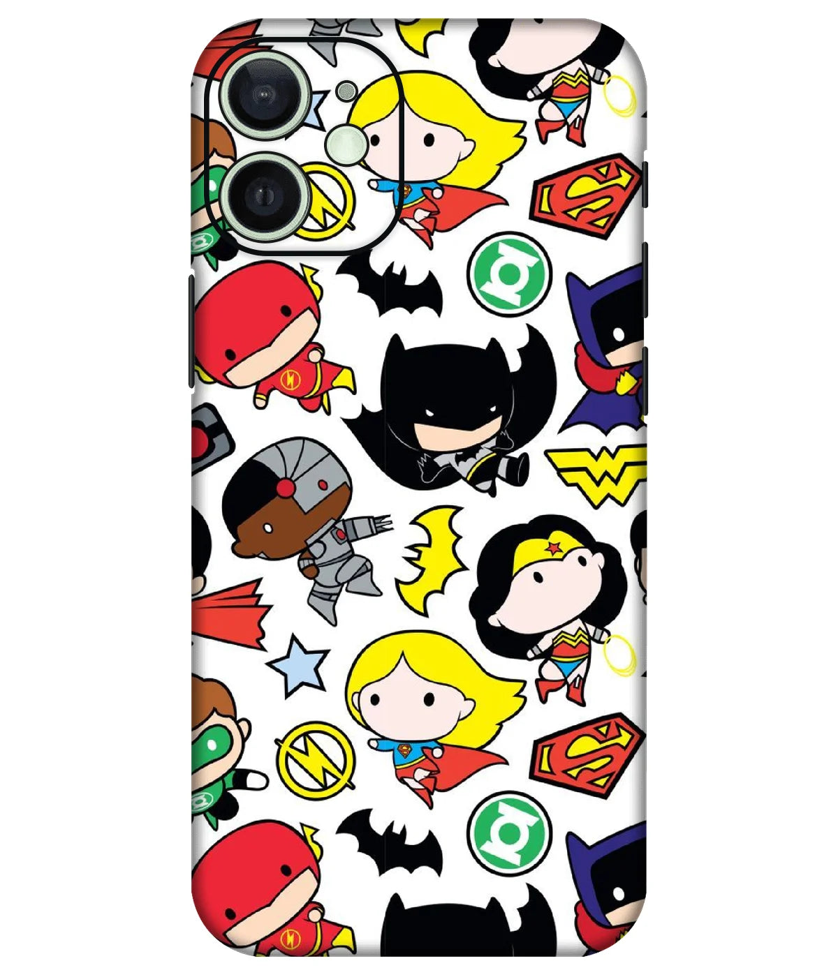 Image of a phone case featuring a mobile skin with a graphic design.