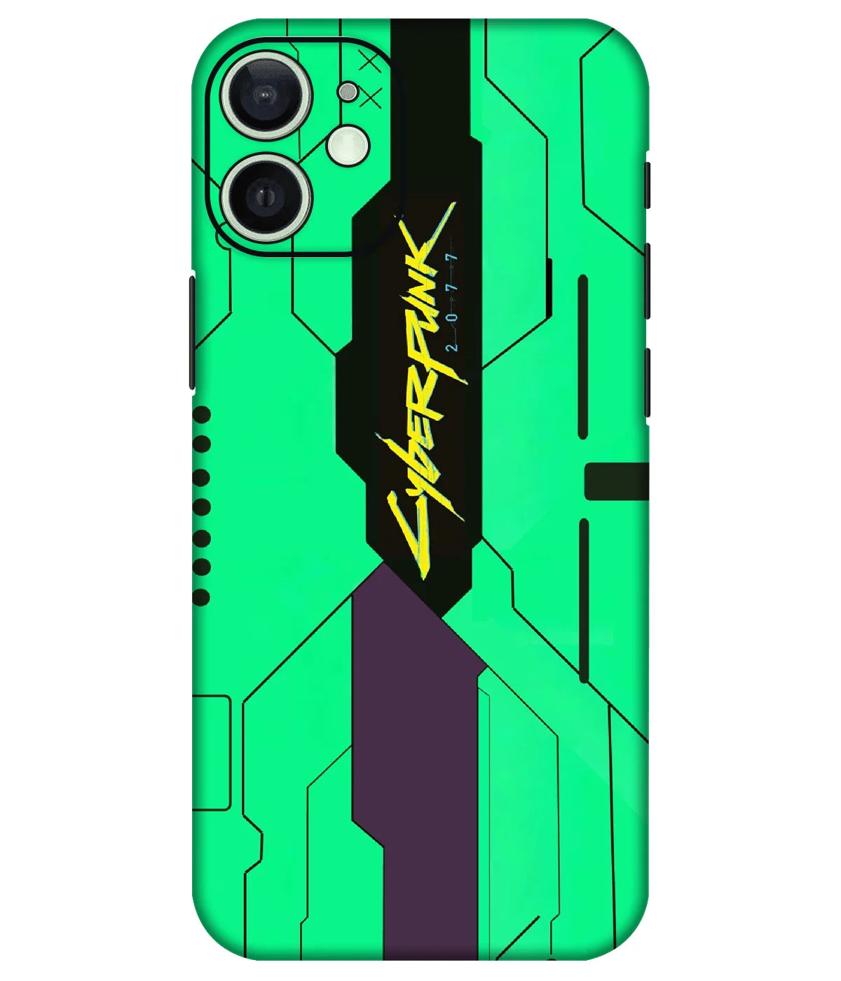 Image of a phone case featuring a mobile skin with a graphic design.