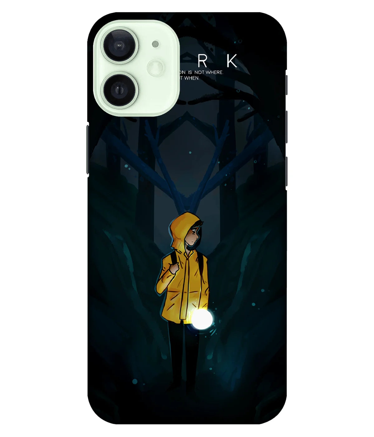 A product shot of a slim hard case with a colorful design.