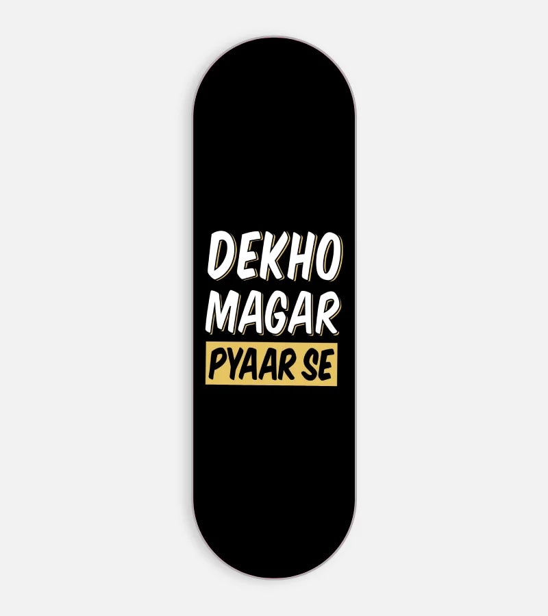 Mobile phone grip slider with a colorful design on a white background