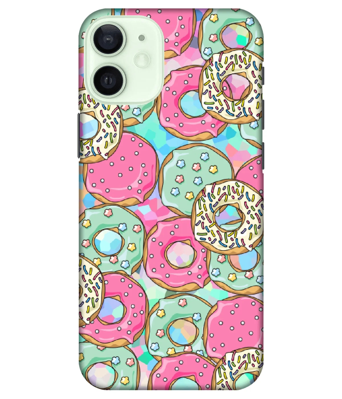 A product shot of a slim hard case with a colorful design.