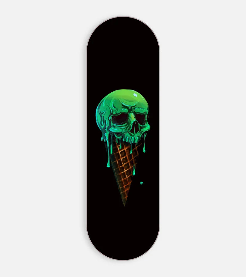 Mobile phone grip slider with a colorful design on a white background